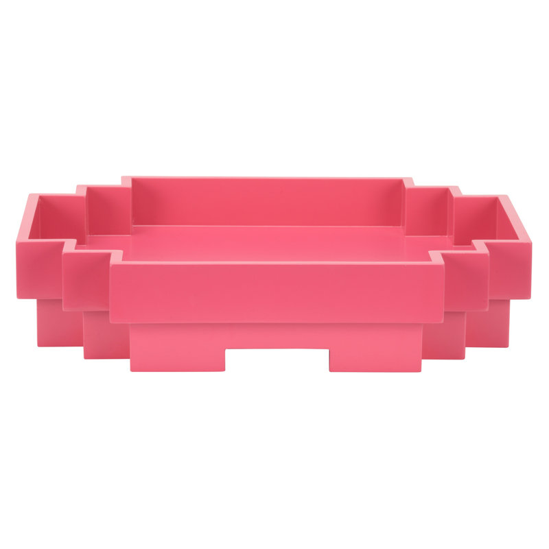 Plateau en bois de style japonais, Fuchsia