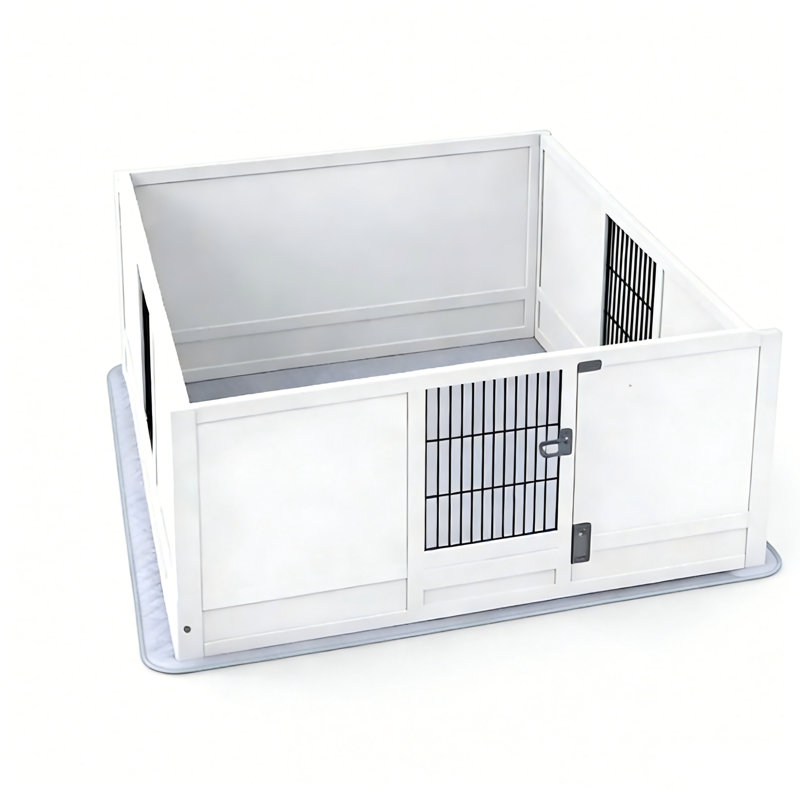Boîte de mise bas réglable avec coussin lavable pour chiens de grande race