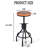 Set,Industrial Bar Stool-Height Adjustable Swivel Wood And Metal Bar Stool,Farmhouse Stool,Extra Tall Pub Height,23.4"-33"-1704946564-1704946560