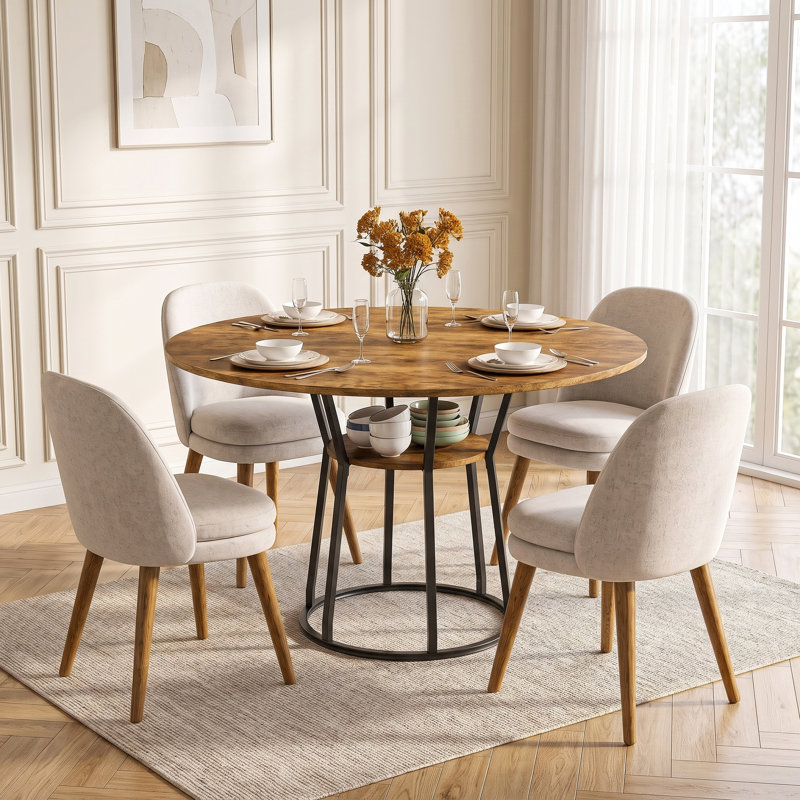 Pine Dining Table, Tiger skin color