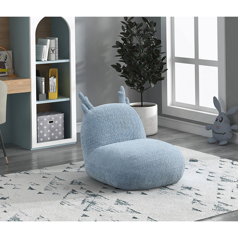 Chaise pour enfant en chenille bleue l 21,5 po, Bleu