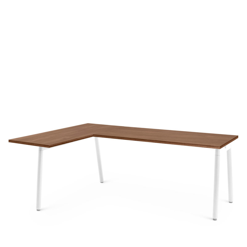 Bureau en coin Series A, LPL, Charbon / Blanc, Left Hand Facing, H 29 po x l 36 po x P 79 po