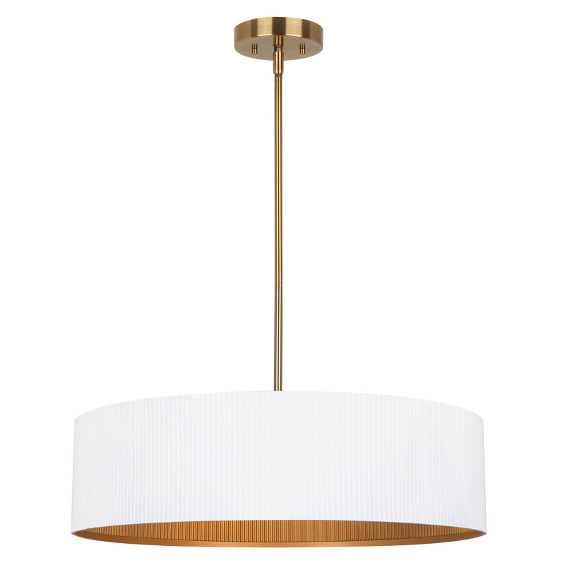 Anistyn 3 - Light Drum Contemporary Chandelier, Matte White, 14.63" H x 22" D x 22" d