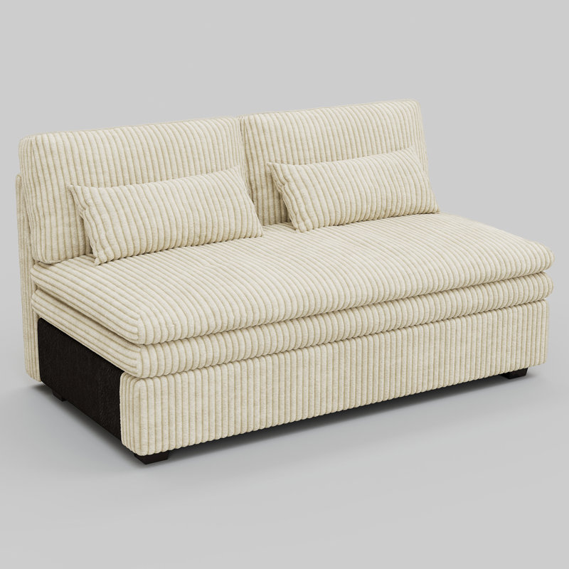 Manuel Corduroy Armless 2-Seat Module, Beige