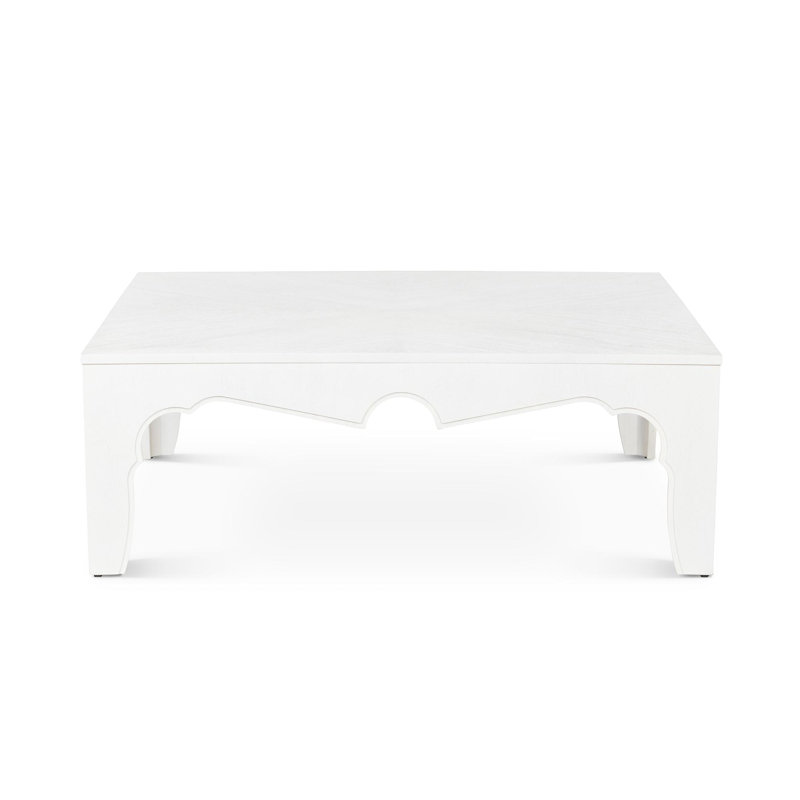 Island Manor Solid Wood Coffee Table, Whitewash