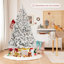 Arbre de Noël enneigé 8 pi avec 700 lumières DEL blanc chaud, arbre de Noël artificiel avec pommes de pin, 1754 pointes en PVC, assemblage facile avec support en métal et branches articulées