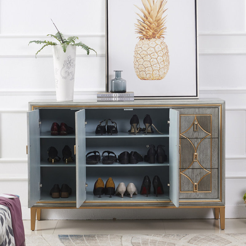 Buffet Mid-Century moderne en bois massif gris, 55.12