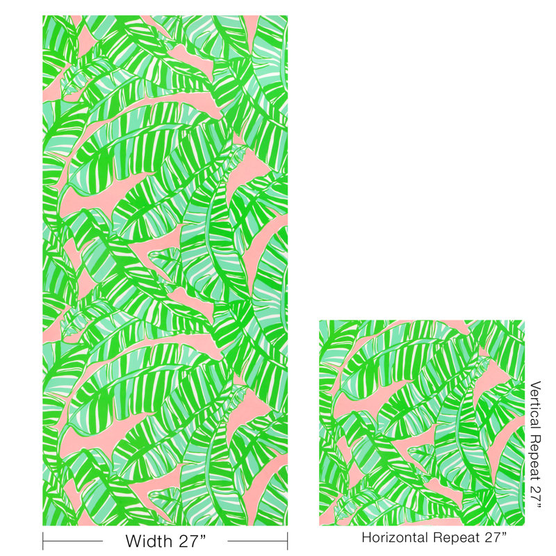 Lilly Pulitzer Go Bananas Wallpaper, Pink/Green