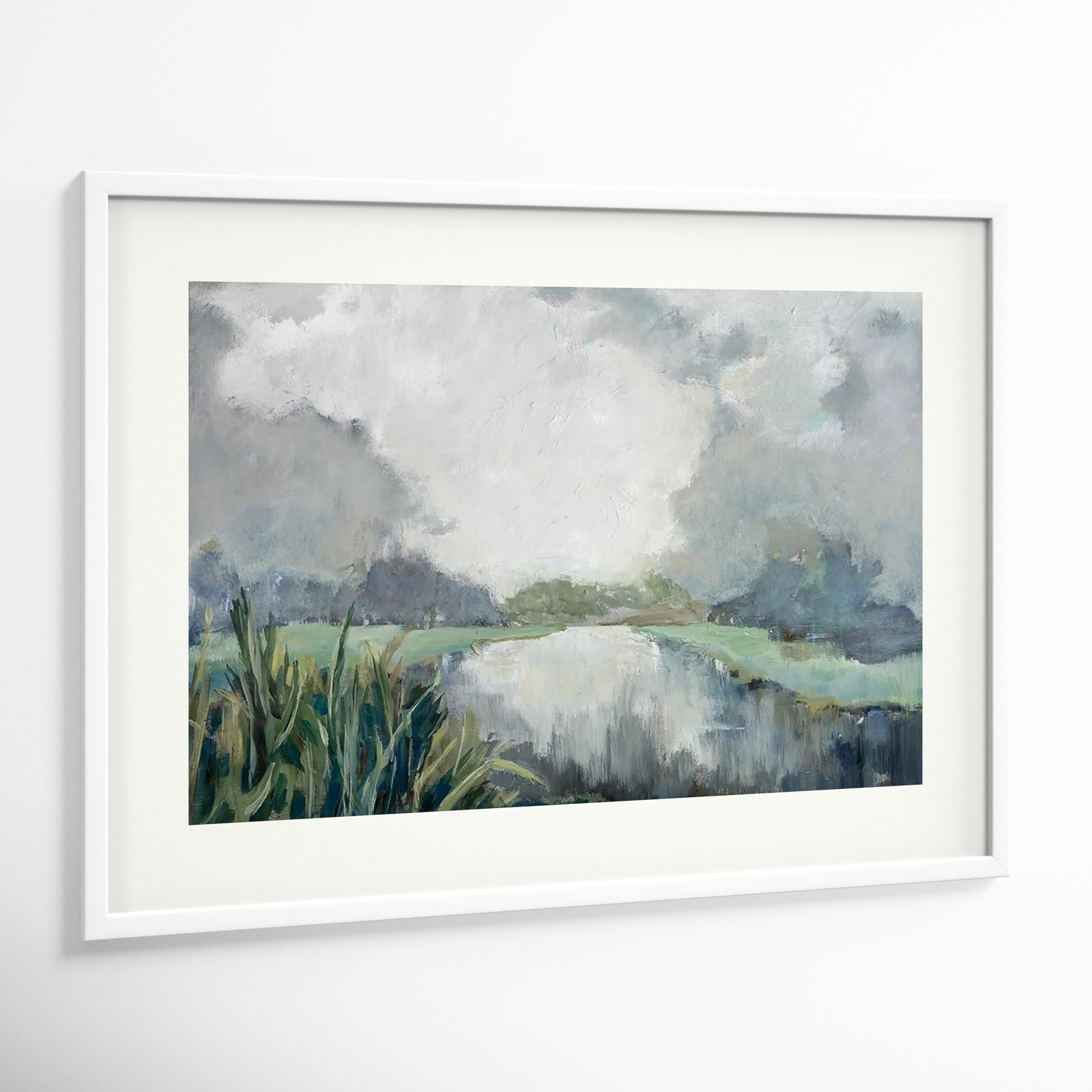 Passage by Mary Parker Buckley, Framed Print, 27" H x 37" W, White