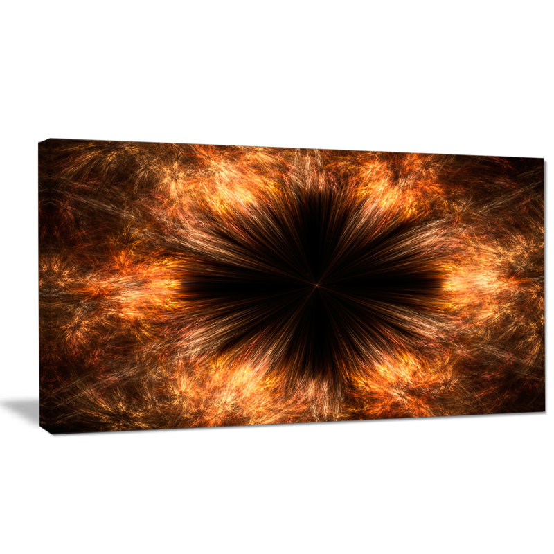« fractal black brown fleur », impression sur toile tendue, H 16 po x l 32 po x P 1 po