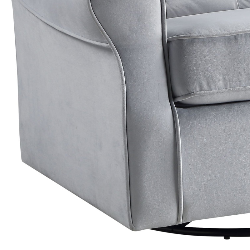 Mussab Tufted Upholstered Glider Accent Chair with Swivel Base
