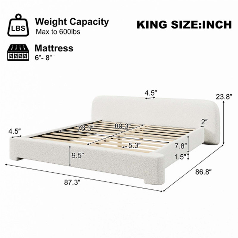 Bouce Upholstered Bed, King