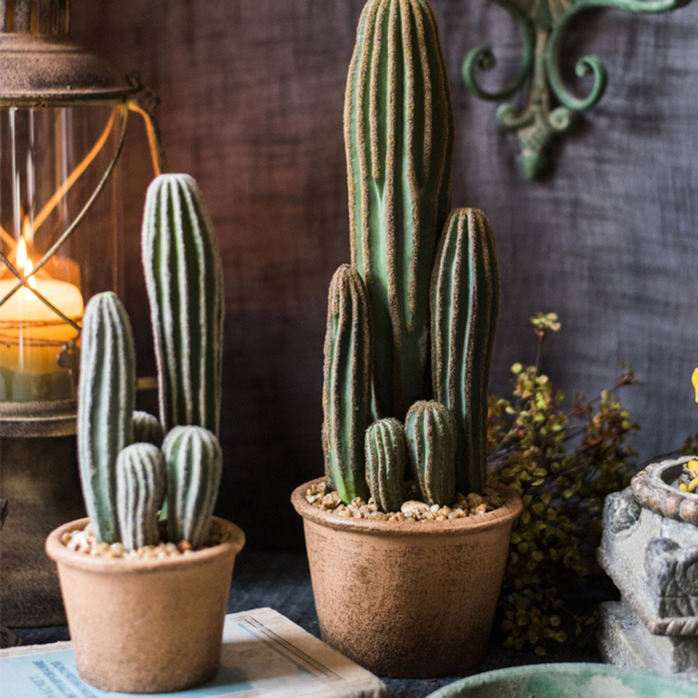 Faux Cactus Succulent in Terracotta Pot, 15.9" H x 5.5" W x 3.9" D