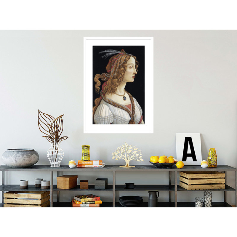 Portrait of Simonetta Vespucci as a Nymph par Sandro Botticelli - Estampe numérique encadrée, H 41,5 po x l 29,99 po