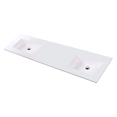 LACAVA Kubitop 22'' Solid Surface Rectangular Bathroom Sink with Overflow