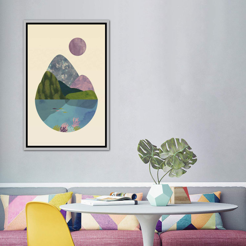 " Summer " by Flatowl, 60" H x 40" W x 1.5" D, Silver Framed Canvas