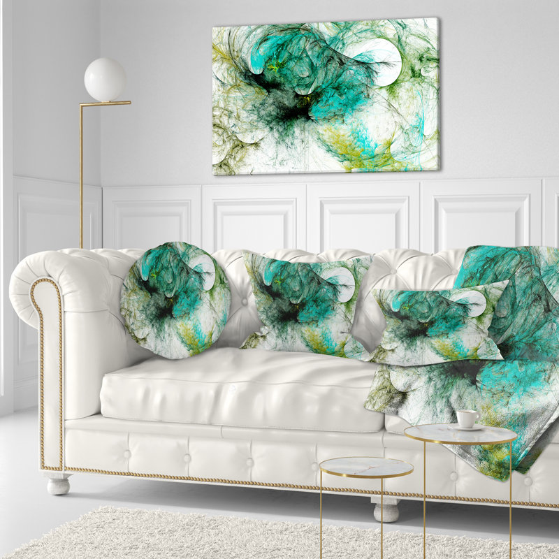 Abstract Fractal Digital Paint Pattern Lumbar Pillow