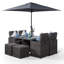 Nikolas 8 - Person Patio Dining Set Umbrella Hole Included Square Table with Cushions Included
