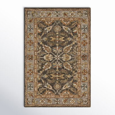 Ryler Hand Hooked Wool Oriental Indoor Rug