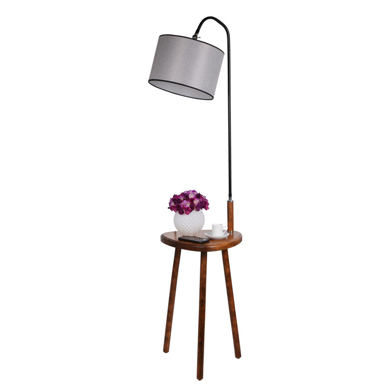 Torrent 160cm Tray Table Floor Lamp, Grey, Black
