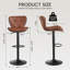 Tabourets de bar réglables pivotants rembourrés, tabouret de bar pivotant réglable avec dossier, chaises modernes à hauteur de comptoir pour îlot de cuisine, salle à manger, brun (ensemble de 2)-2041300859-2041300860