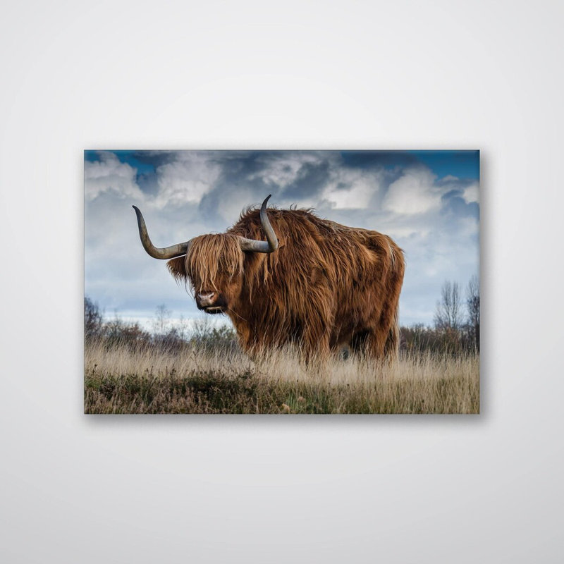 Art mural impression de Yak itinérant - animal de montagne de l'Himalaya, œuvre d'art de paysage de yak de la faune - chalet rustique de la nature, décoration - voyage inspiré de l'aventure, art mural - impression d'illustration animalière minimalist