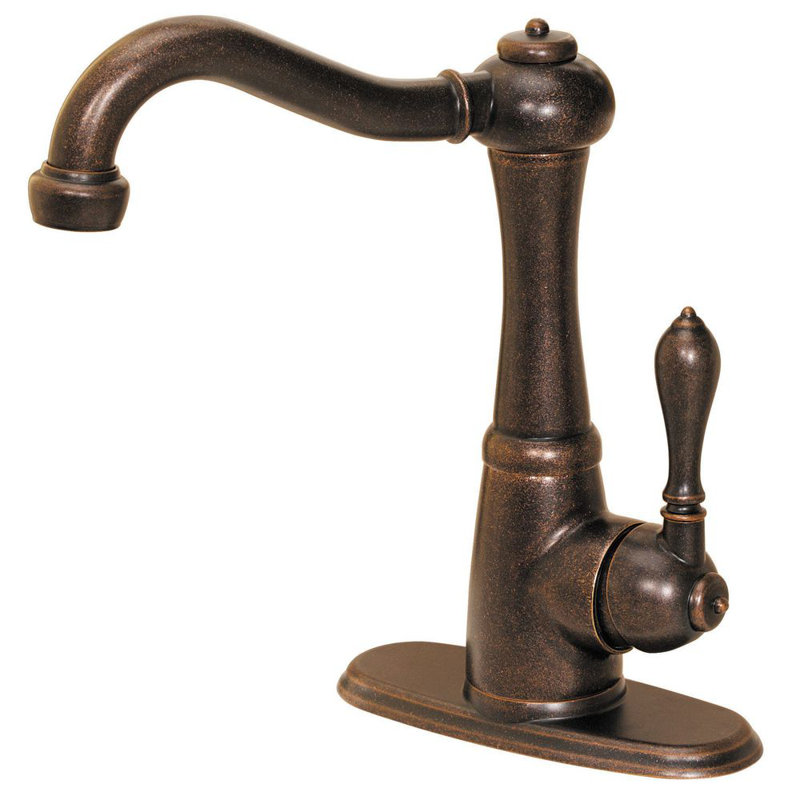 Robinet de cuisine à poignée simple Marielle, Bronze rustique