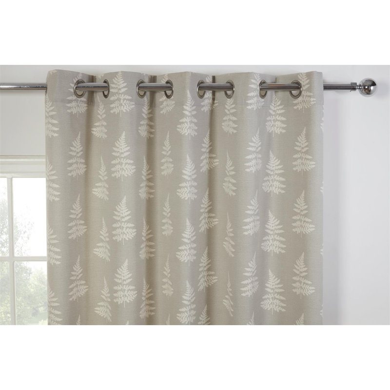 Jevin Cotton Blend Room Darkening Curtain Pair, 72cm Width x 46cm Drop, Grey