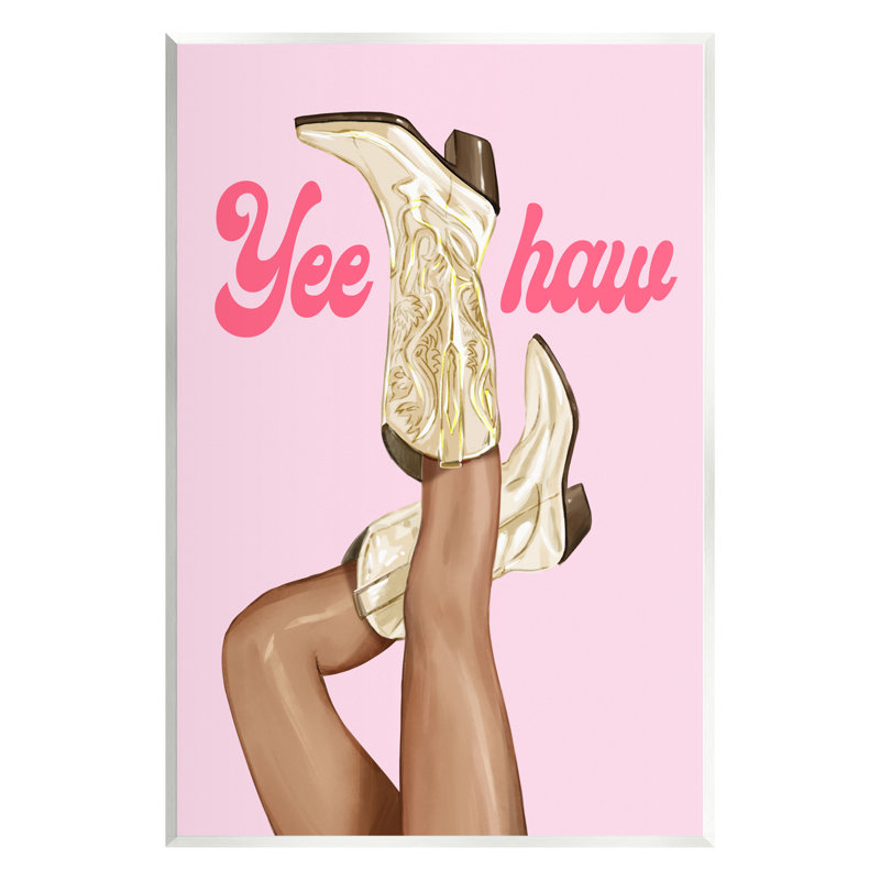 Bottes Yeehaw Cowgirl par Ziwei Li, 19" H x 13" W x 0.5" D