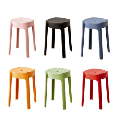 Paquet de 6 tabourets empilables en plastique de 18 pouces