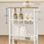 Chariot roulant mince, chariot de rangement à 4 niveaux, chariot étroit avec poignée, profondeur de 8,7 pouces, cadre en métal, pour la cuisine, la salle à manger, le salon, le bureau personnel, chêne beige et blanc ULRC033W09-137339908-137339909