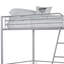 Lit mezzanine simple de style contemporain avec espace ouvert sous la structure métallique, argent-860689918