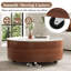 Table basse moderne avec dessus en pierre frittée avec roulettes et 2 tiroirs, 29,5-822091546