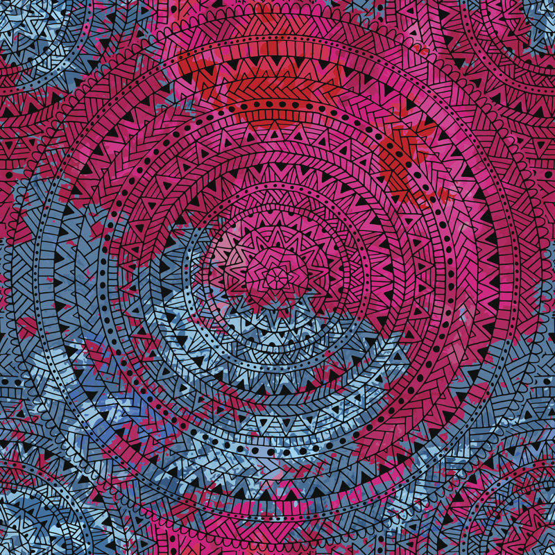 Seamless Geometric by Flovie - Wrapped Canvas Painting, 30cm H x 30cm W x 3.8cm D