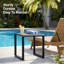 Table d'appoint extérieure multi-usages résistante aux intempéries avec plateau en bois d'acacia durable et structure en métal robuste, table d'appoint d'une capacité de poids de 120 lb convenant aux espaces de patio, de porche, de piscine, de salon, de chevet et d'entrée étroite