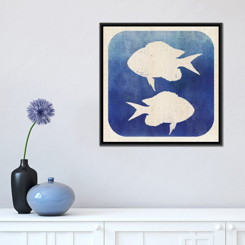 «Watangle Fish», reproduction d'impression sur toile, H 18 po x l 18 po x P 1,5 po, Toile avec cadre noir, Pas de tapis