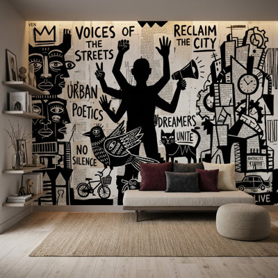 Poster Wall Wallpaper Paper Texture Urban Removable Wall Decor