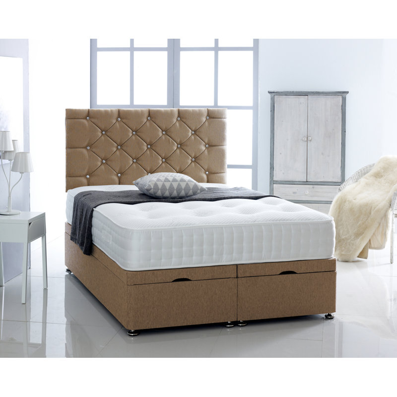 Fidler Upholstered Ottoman Storage Bed, Mink, Single (3')