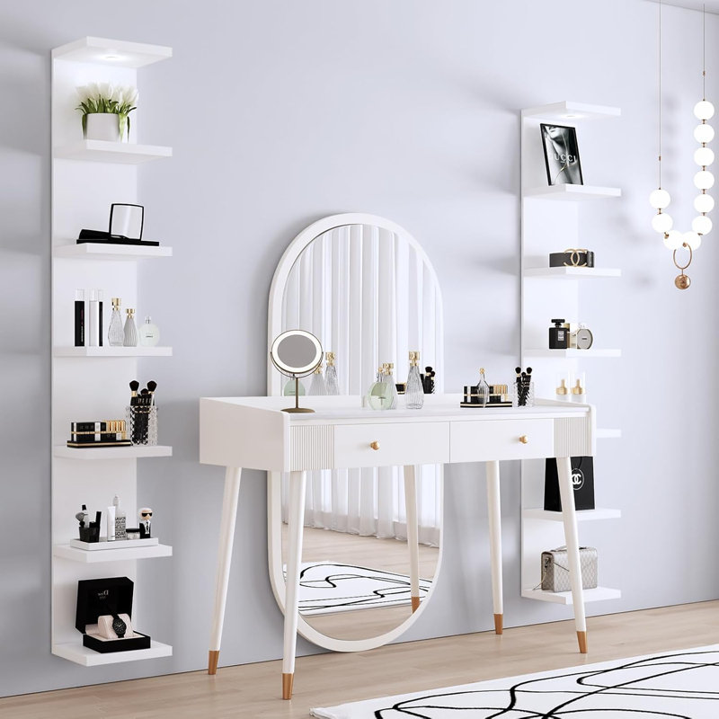 7-Tier Floating Wall Shelf With Remote-Controlled LED Lighting - Space-Saving Display Unit For Home Decor & Storage