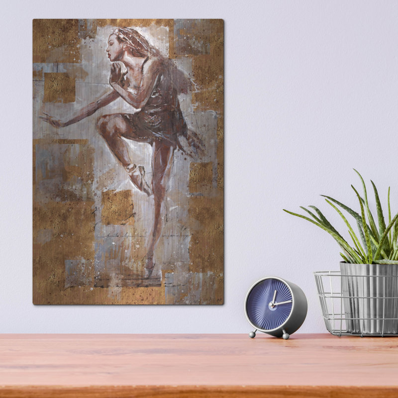 Red Barrel Studio® «Jazz Dancer No. 1» par Marta Wiley, art mural en métal, H 16 po x l 12 po