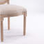 Ensemble de 2 chaises de salle à manger style français à structure ovale et dossier en bois massif, crème