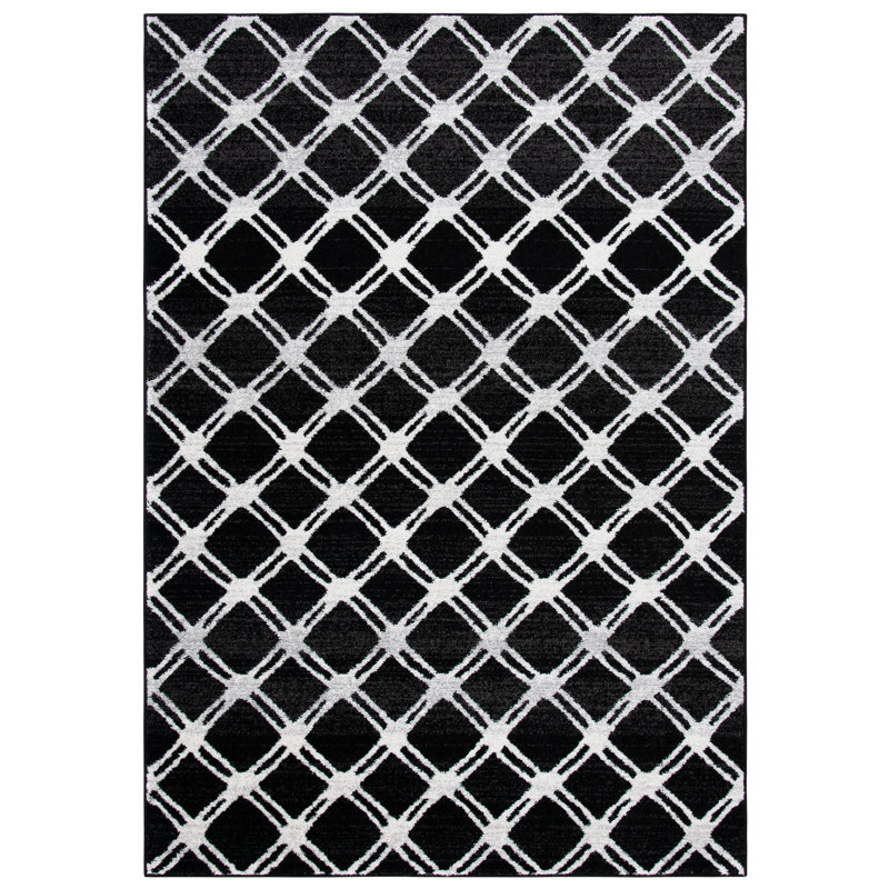 Tapis noir / gris clair Jahzarra, Rectangle 3 pi x 5 pi