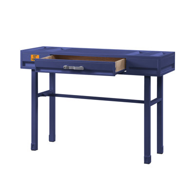 Bureau de travail rectangulaire bleu avec rangement sécuritaire et espace de travail pratique 1 tiroir