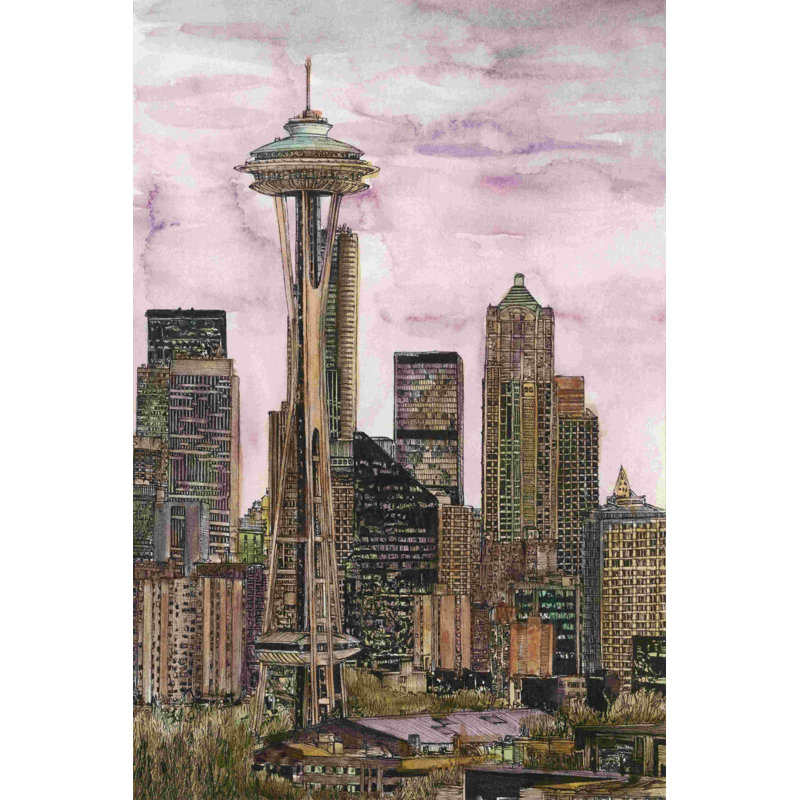 «US Cityscape - Seattle» par Melissa Wang - impression sur toile tendue, H 30 po x l 20 po