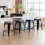 Tabouret de bar moderne 24 po H avec structure en métal et tabouret de bar empilable sans dossier-1844377920