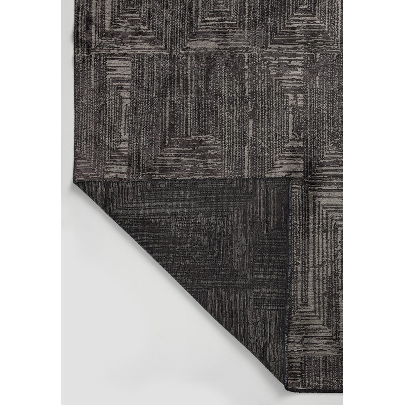 Seetal Geometric Hand Loom Indoor / Outdoor Area Rug, Rectangle 5'3" x 7'6"