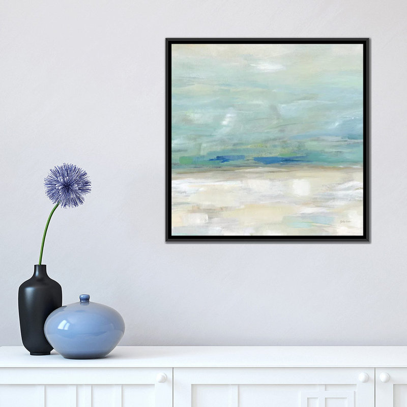 «Skyline II», reproduction sur toile, H 18 po x l 18 po x P 1,5 po, Toile avec cadre noir, Pas de tapis