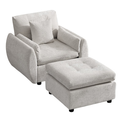 Accent Chair with Ottoman Set