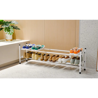 Silver - 2-Tier Expandable Shoe Rack