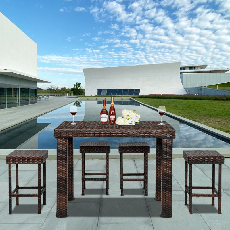 Aleila 4 - Person Patio Dining Set with Rectangular Table